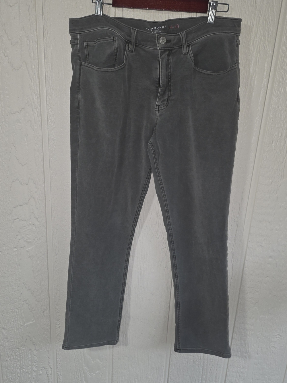 7 Diamonds Men's Straight Jeans - Charcoal Gray, Size 34 X 30